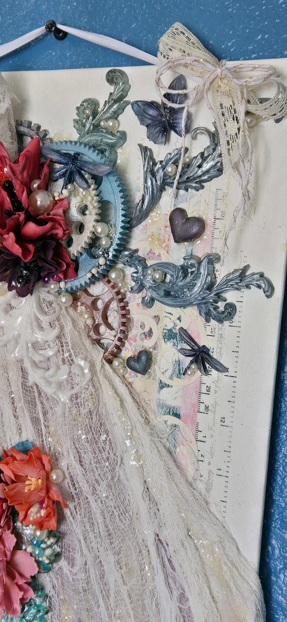 The White Dress Handmade Mixed Media Steampunk Wall Art