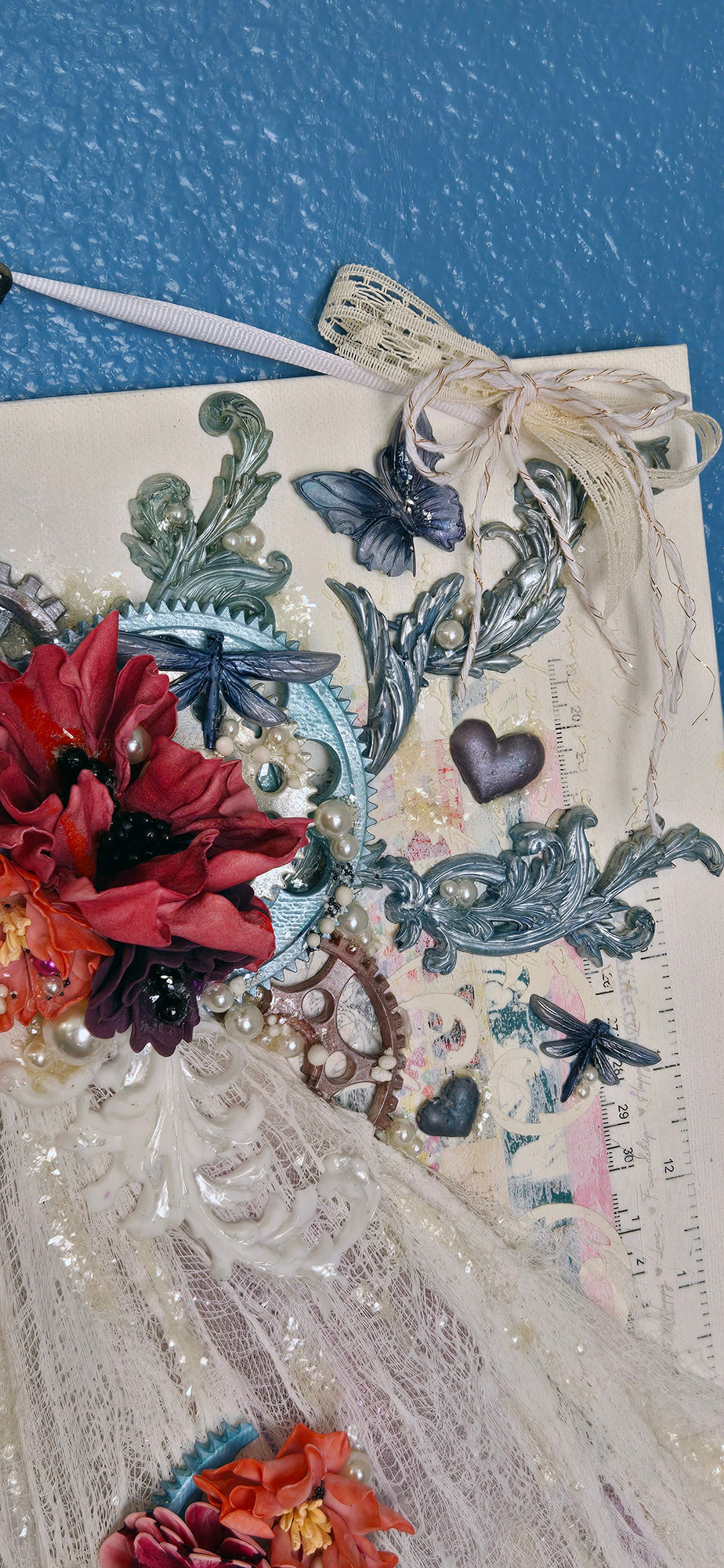 The White Dress Handmade Mixed Media Steampunk Wall Art