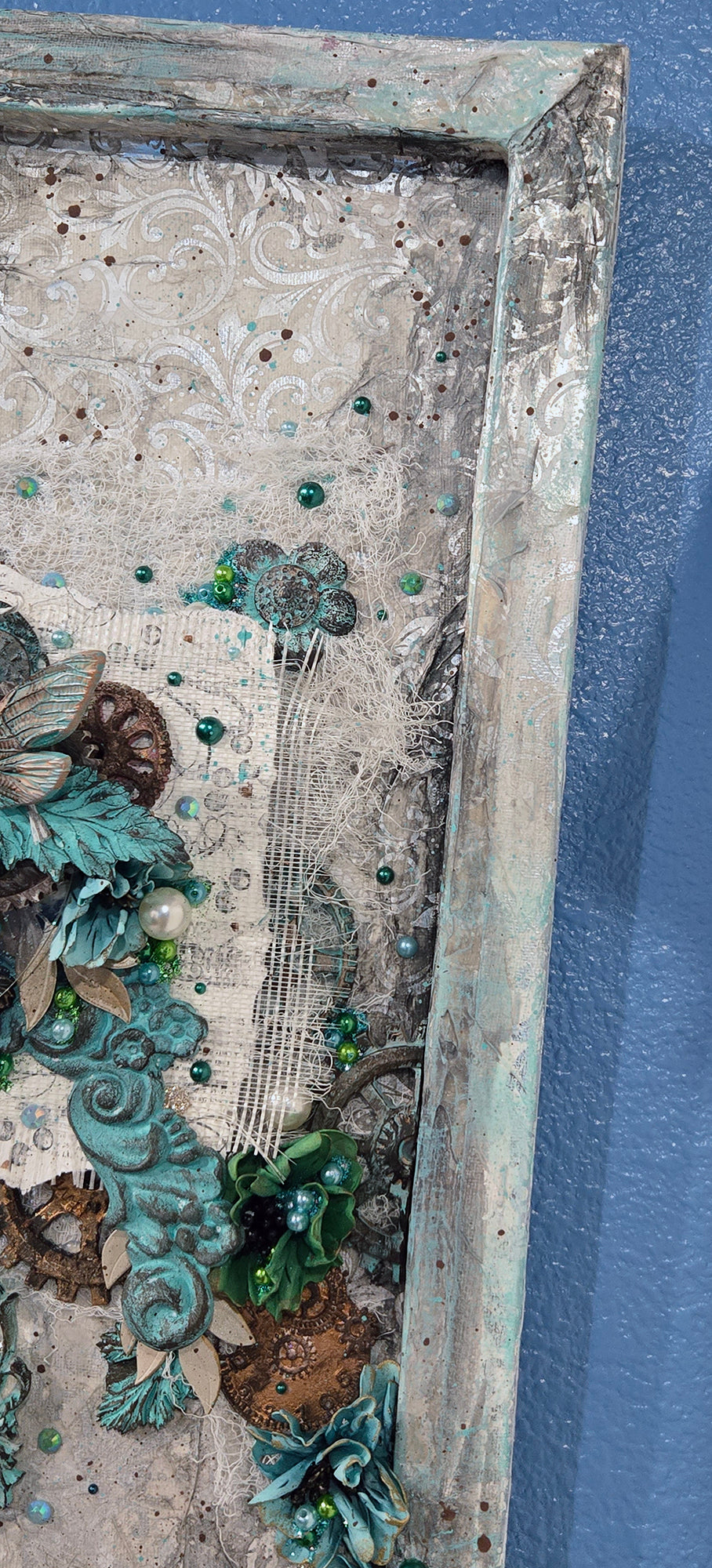 The Patina Paradise 16x24" Canvas Frame Steampunk Wall Art