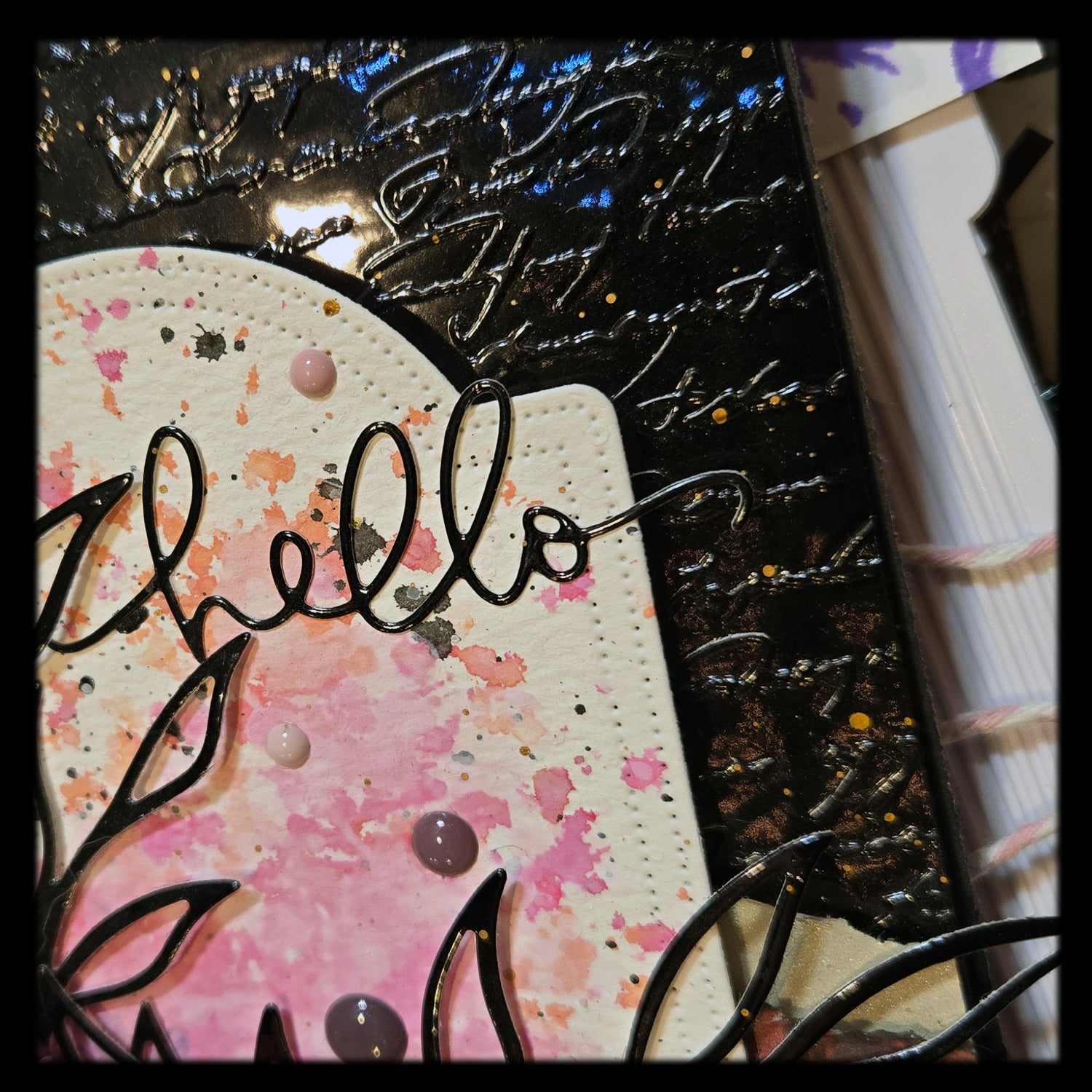 Shabby Chic "Hello" Greeting Card, Mixed Media