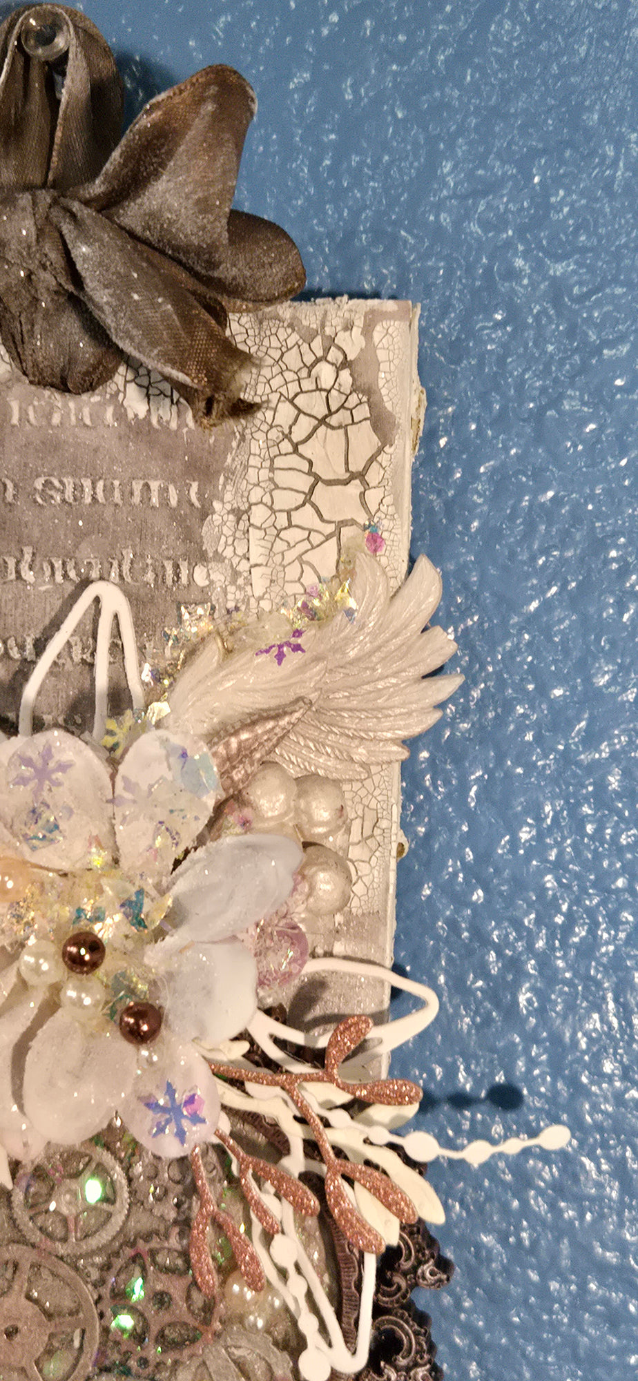 Alabaster Wings from the Sugar-Coated Holiday Suite Mini Mixed Media Art Piece