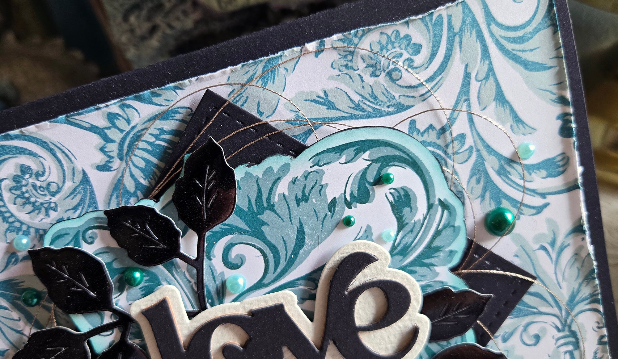 Simply Elegant "Love" Greeting Card, Mixed Media