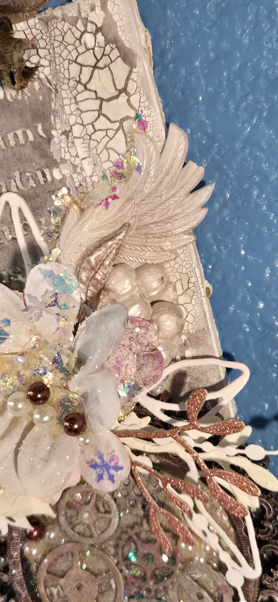 Alabaster Wings from the Sugar-Coated Holiday Suite Mini Mixed Media Art Piece