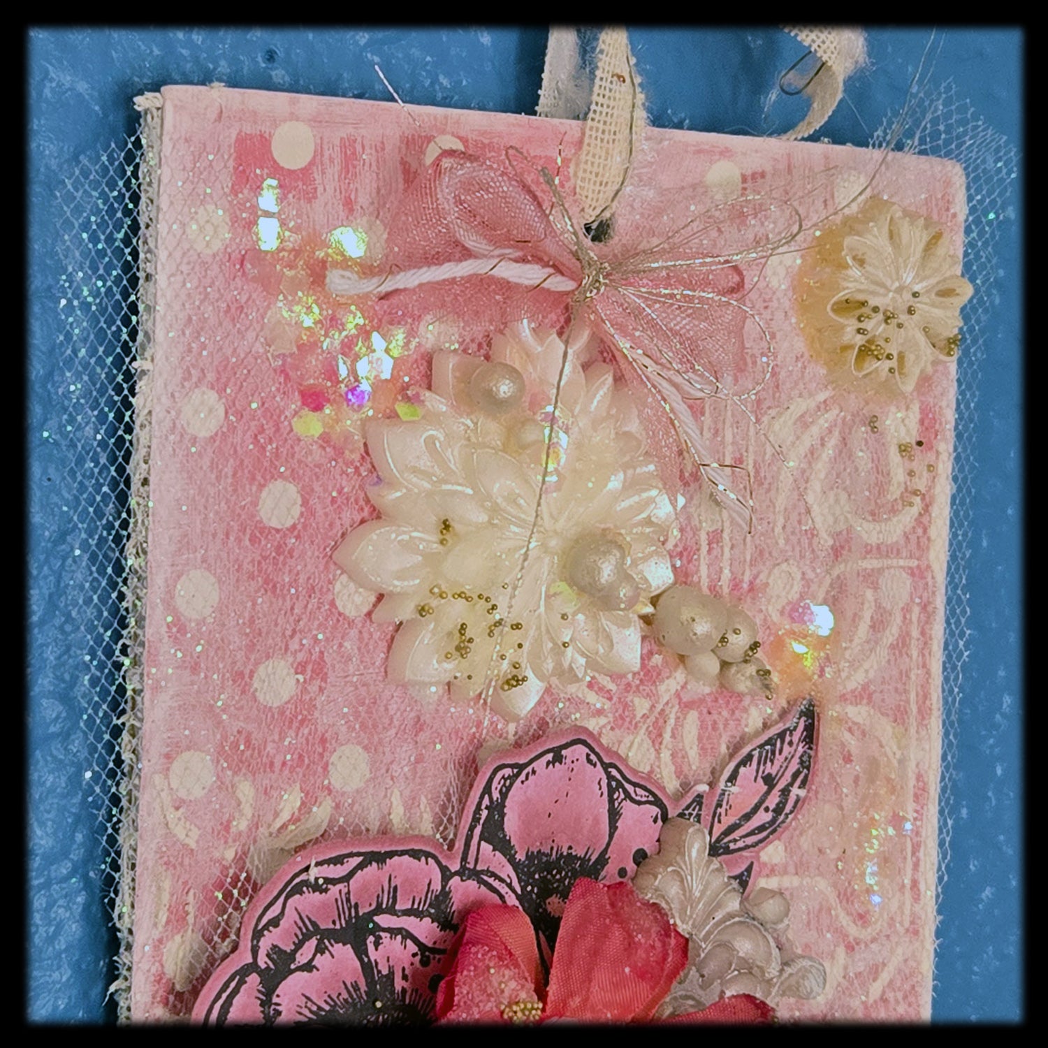 Glistening Snowflakes from the Sugar-Coated Holiday Suite Mini Mixed Media Art Piece