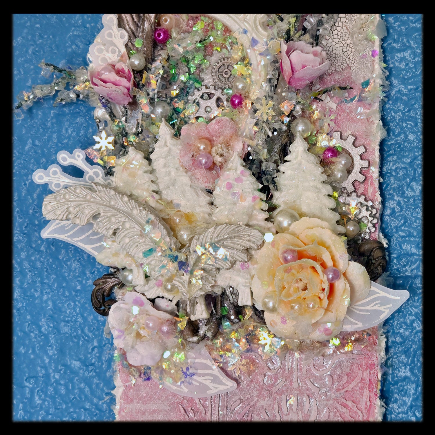 Glistening Snowflakes from the Sugar-Coated Holiday Suite Mini Mixed Media Art Piece (Copy)